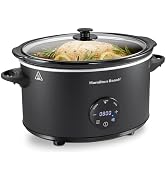 Hamilton Beach 6 Quart Set &amp; Forget Programmable Slow Cooker with Defrost Function, Flexible Prog...