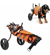 ASHATA Pet Wheelchairs, Lightweight 2 Wheels Pet Wheelchair, Aluminum Alloy Portable Pet Rehabili...