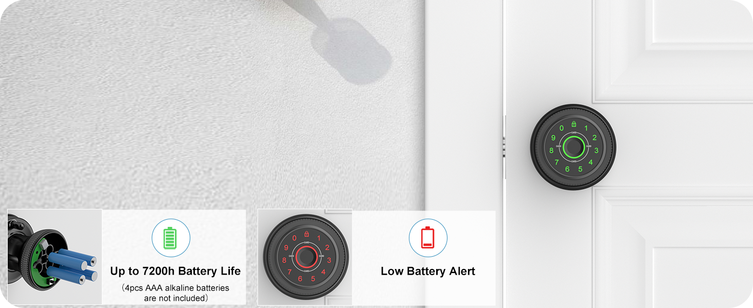 Smart Bedroom Door Lock Lower Battery Alerts