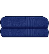 BOUTIQUO 100% Cotton 2 Pack Bath Towel Set 28x55, Eco-Friendly Large Bath Towels, Compact Quickdr...