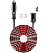 Gibbab 12V/24V 16AWG Heavy Duty Cigarette Lighter Extension Cable 13FT, 156W/20A Male Plug to Fem...