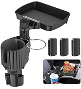 Vondior 2023 Upgraded Car Cup Holder Expander Tray, 4-in-1 Detachable Tray Table with Phone Holde...