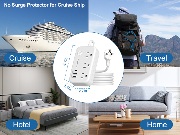 Cruise(No Surge Protector for Cruise Ship), Travel, Hotel, Home