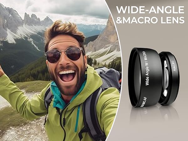 4k digital camera with wide angle lens