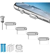 VIWIEU USB C Anti Dust Plugs Type C Charging Port Cover Protector Caps 4 PCS with 2 Spiral Cord S...