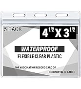 CDC Vaccination Card Holder, Waterproof Sealable Clear Plastic Horizontal ID Card Holder for 4 X ...