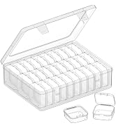 VANSUNS Bead Organizer Box, 31 Pcs Clear Plastic Storage Containers with Hinged Lids Mini Boxes f...