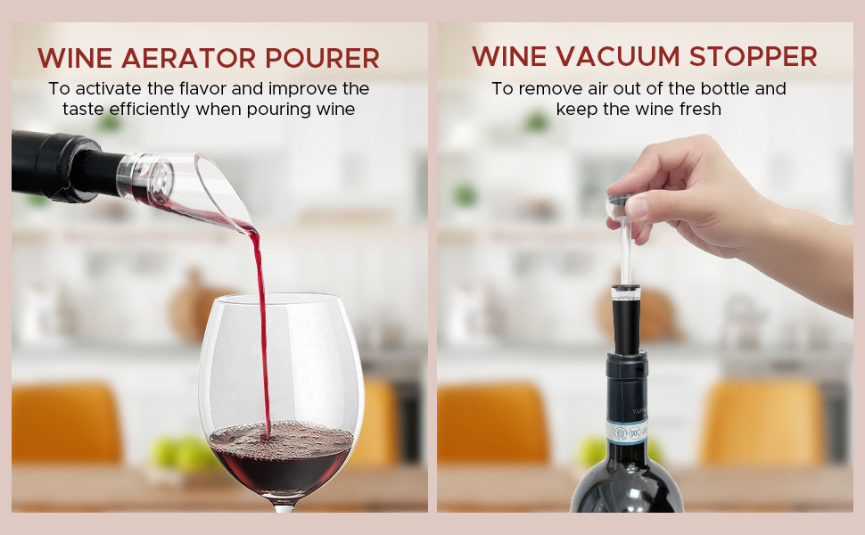 Wine Vacuum Stopper &amp;amp; Wine Aerator Pourer