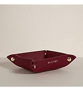 OLETHA Aesthetic Valet Tray, Little Catch-all Dish, Jewelry Holder for Travel, Red