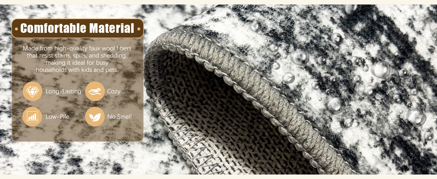 HIRUG Washable Area Rug