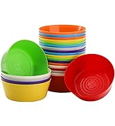 Frcctre Set of 24 Small Plastic Kids Bowls, 11 Oz Colorful Snack Bowls Set, BPA Free Small Toddle...
