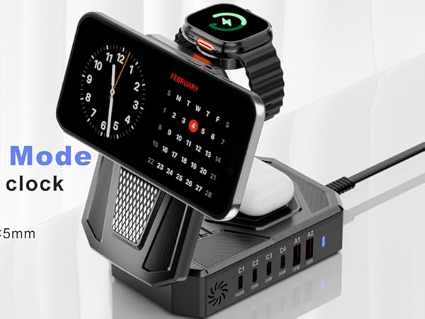 250W 9 in 1 Wireless Charging Station, Foldable Design, Easy to Carry