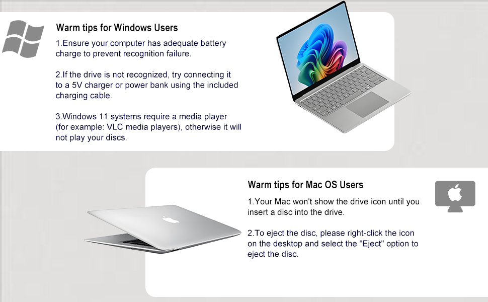 Warm tips for mac and windows uesers