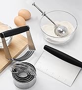HULISEN Stainless Steel Biscuit Cutter Set, Flour Duster, Pastry Scraper and Dough Blender, Heavy...