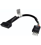 WLGQ USB 3.0 to USB 2.0 Adapter Cable, 19/20 Pin to 9 Pin Internal Header Converter, 480 Mbps Dat...