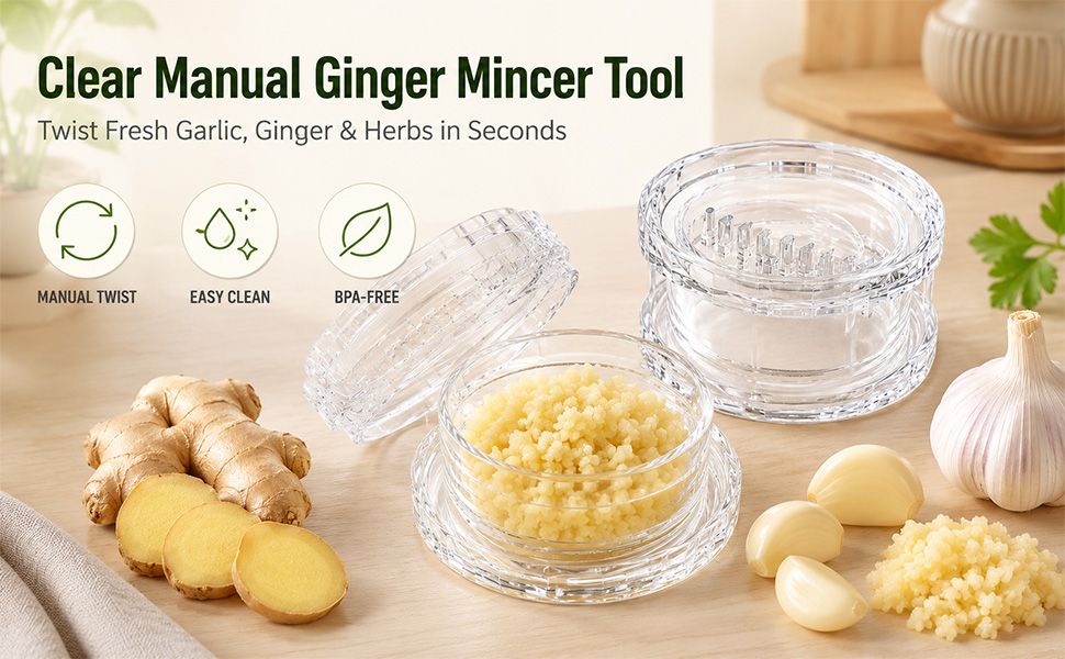 clear manual ginger mincer tool