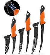 pullther fishing 3 pcs Fillet Knife for fish,9 Inch and 7 Inch Fillet Knives,5 Inch Stainless Ste...