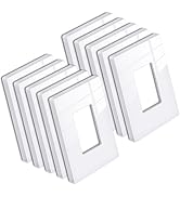 [10 Pack] BESTTEN 1 Gang Screwless Decorative Wall Plate, Mid-Size H4.88" x W3.11", USWP6 Gloss S...