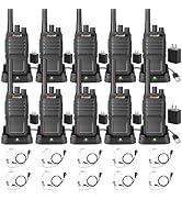 Maycall MC-528 10 Pack Two-Way Radios Long Range Walkie Talkies for Adults 2 Way Radio with Earpi...