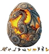 234Piece Wooden Jigsaw Puzzle for Adults - Steampunk Dragon Egg Art, Precise Laser-Cut Wooden Puz...