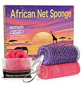 African Net Sponge Authentic Exfoliating - Exfoliating Body Scrub Bath Sponge Back Scrubber Washc...