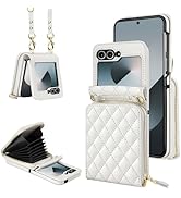 Vofolen for Samsung Galaxy Z Flip 6 Case with Card Holder Crossbody 8-Card Slots Wallet Case with...
