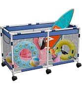 Syagnos Pool Storage Bin,Rolling Nylon Mesh Storage Organizer Holder for Noodles,pool Toys,Floats...