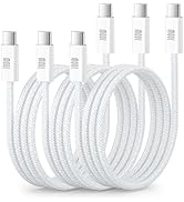 100W USB C to USB C Cable, Fast Charging Cord for MacBook Pro/Air Charger 20V 5A Woven Type C Pho...