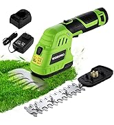 WORKPRO 12V Cordless Grass Shear &amp; Shrubbery Trimmer - 2 in 1 Handheld Hedge Trimmer, Electric Gr...