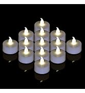 Eloer Tea Lights, LED Flameless Candles 24 Pack Warm White Battery Operated Flickering Candles 20...