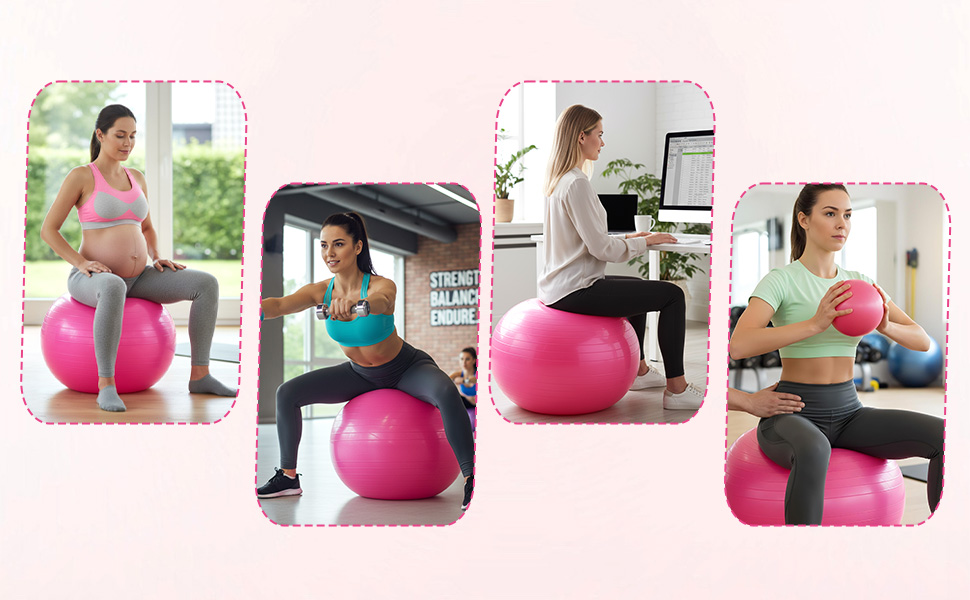 The yoga ball can help correct your sitting posture, and improve work concentration.