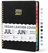 Forvencer Planner 2026-2027, Academic Planner Weekly &amp; Monthly, Vegan Leather Cover Calendar Plan...