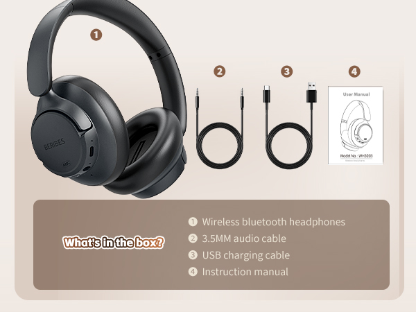  Noise Canceling Headphones Wireless Bluetooth Headphones with Transparent Modes