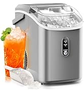 Nugget Ice Makers Countertop with Soft Chewable Pellet Ice, 7 Mins Ice Making, 35.5Lbs/24Hrs, Peb...