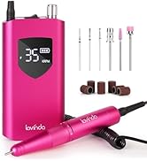 Lavinda Professional Nail Drill 35000 RPM, Cordless Rechargeable Electric Nail File for Acrylic G...