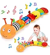 Baby Sensory Caterpillar Toys 0-3 Month Music Animal Stuffed Plush Toy for Infant 0-3-6-12 Month ...