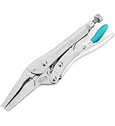 DURATECH 6-1/2Inch Long Nose Locking Pliers, Premium Cr-V Construction, Long Nose Pliers with Wir...