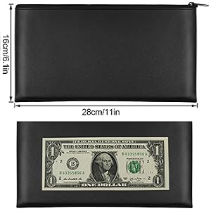 Bank Bag,Money Pouch, Leatherette Security Deposit Bags, cash bag Leatherette