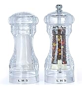 LHS Pepper Mill and Salt Shaker Set of 2 Salt and Pepper Mill Shaker with Adjustable Coarseness-C...