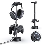 Desktop Headphone Controller Stand Holder with Anti-Slip Heavy Base Stable Suction Cup, Universal...