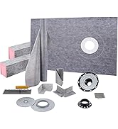 VEVOR Shower Curb Kit 38" x 60" Watertight Shower Curb Overlay with 4" PVC Offset Bonding Flange,...