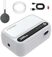 Aquarium Air Pump Rechargeable Aerator for Bait Bucket, Portable Battery Powered Air Pump for Aqu...