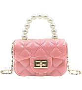 Amamcy Fashion Candy Color Handbag Satchel Mini Pink Purse Jelly Shoulder Bag Crossbody Purse wit...