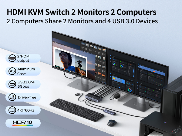 KVM switch 2 monitors 2 computers