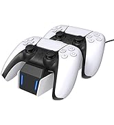 TALK WORKS PS5 Controller Charger Station for PlayStation 5 - Fast Charging Dock Stand with Dual ...
