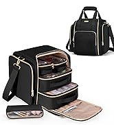 Prokva Travel Makeup Bag with 5 Removable Cases, Large Cosmetic Case Make up Organizer with Strap...