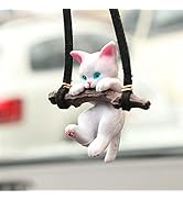ZOSTLAND White Swing Ornament Twig Car Auto Rear View Mirror Hanging Decoration Suspension Pendan...