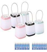 Hilngav 6 Pack LED Camping Lantern, 3 Light Modes, Battery Powered Night Light for Indoor and Out...