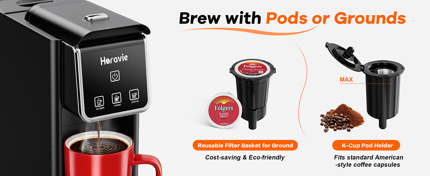 Brew with Pod or Grounds