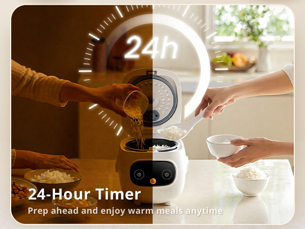 24 hour timer - prep ahead and enjoy warm meals anytime